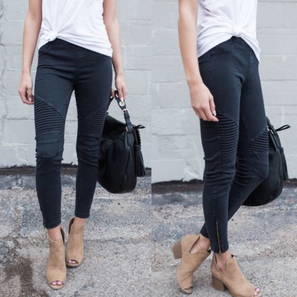 NWT Stretchy Biker Pants - Dark Grey - Picture 3 of 4